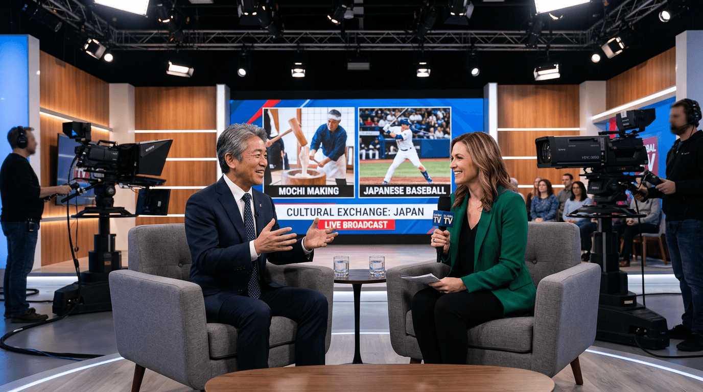 アメリカのテレビ番組出演の収録風景