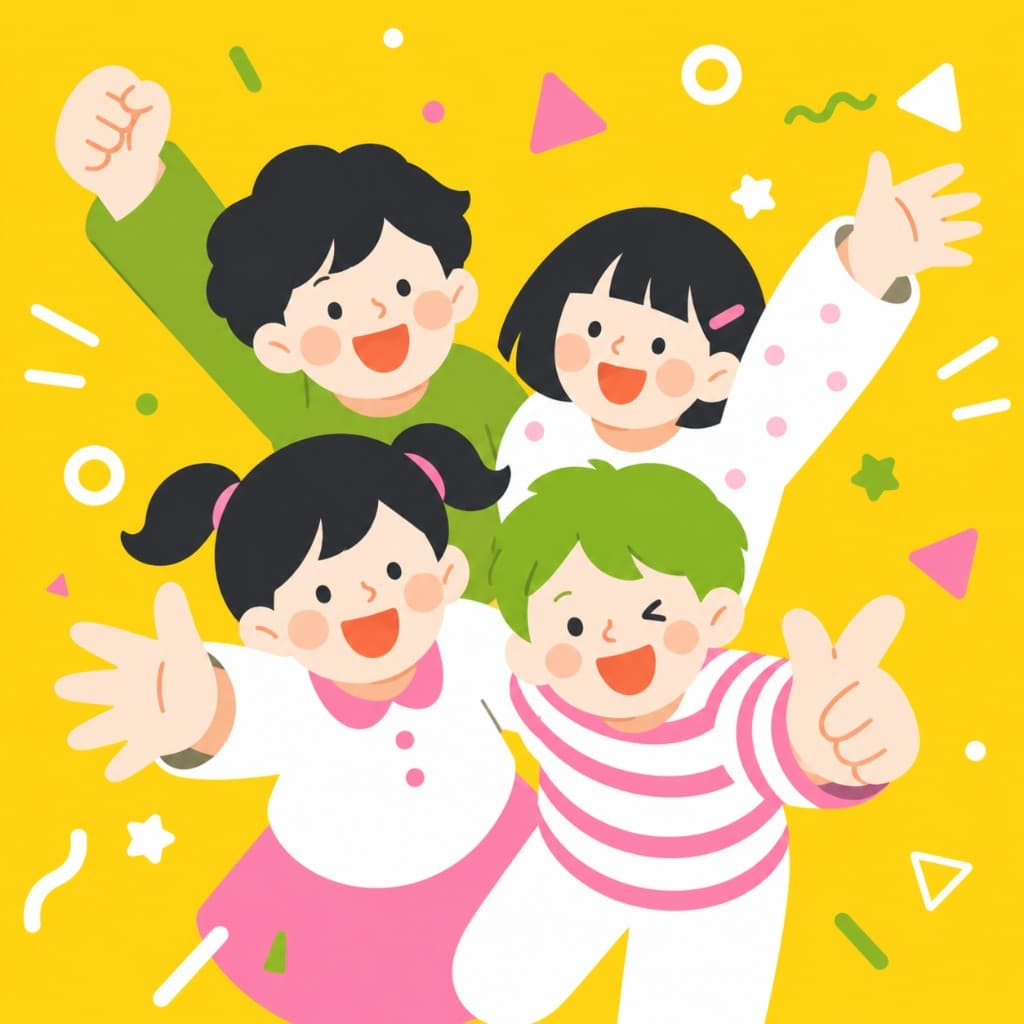 楽しそうな子どもたちのイラスト